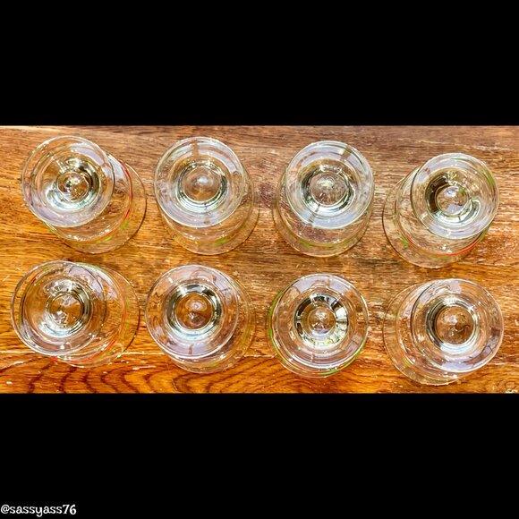 🆕VTG▪️LIBBEY▪️ARBY'S Set of 8 Holly & Berry Gold Trim Stemmed Dessert Glasses - Picture 6 of 6